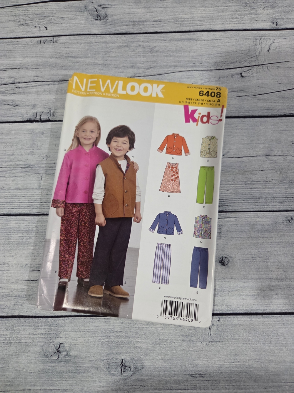 New Look Kids Sewing Pattern 6408 Size A 3-8